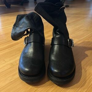 Frye  black moto buckle  style boots. Size 7.5